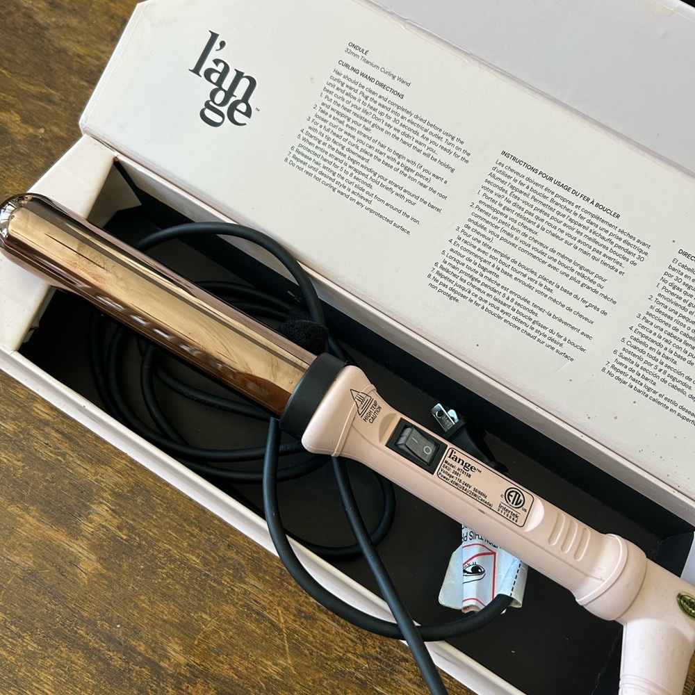 L'ange Blush Hair Curler with Gold Barrel 32mm Titanium
